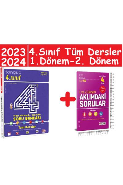 Tonguç Yayınları 4. Sınıf Tüm Dersler Video Anlatımlı - Etkinlikli Soru Banka...