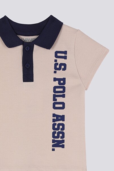 U.S. Polo Assn. U.S. Polo Assn Azure Cream Baby Polo Neck T-shirt Set