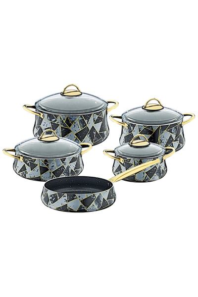 OMS kurtbeymutfak OMS 9 PARÇA ORİGAMİ TENCERE TAKIMI 3054