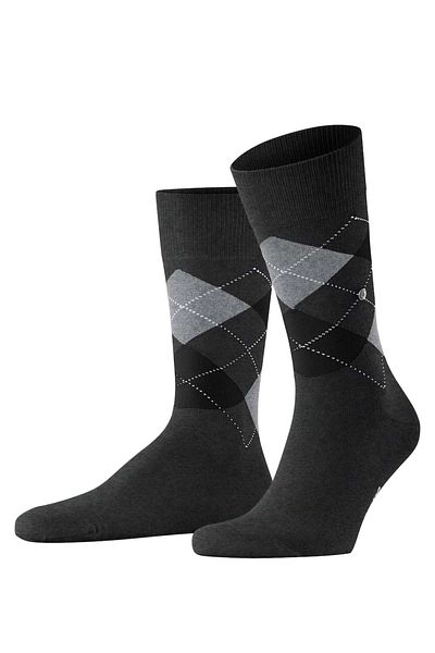 Burlington Herren Socken – König, Baumwolle, Rautenmuster, Logo-Emblem