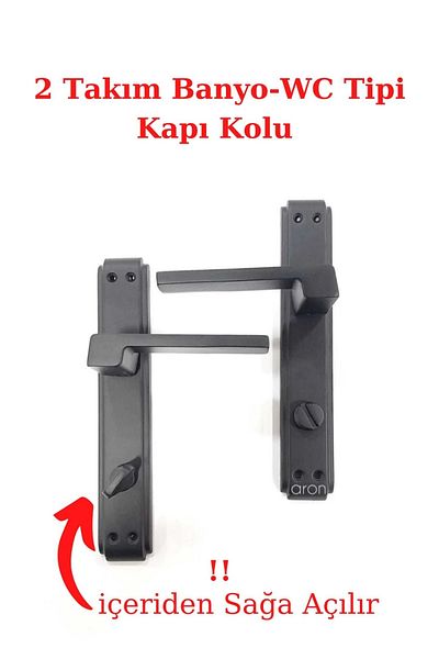 ARON (7 Sets) Sofuoğlu Anka Mirrored Matte Black Handle **(3+1)** Circle Set Door Handle Aluminum / Steel