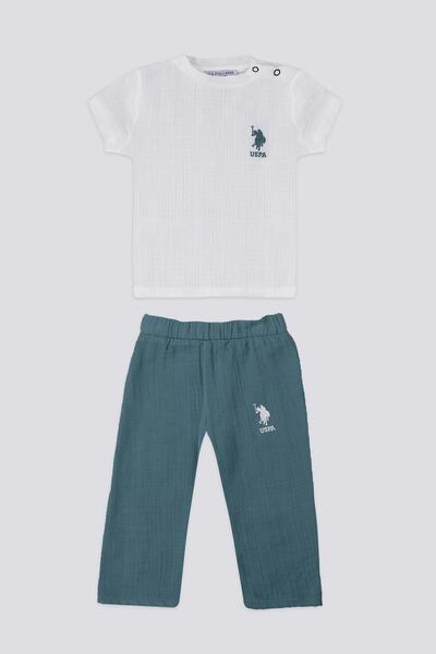 U.S. Polo Assn. U.S. Polo Assn Transparent Cream Baby T-shirt Set