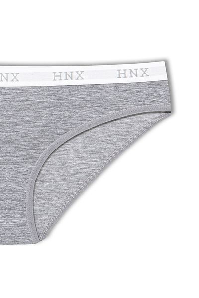 HNX Chiloți de damă cu elastic din jacquard din bumbac gri