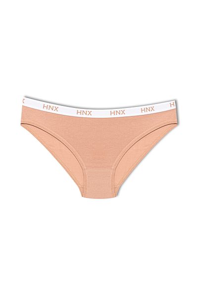HNX Chiloți de damă cu elastic din jacquard din bumbac maro