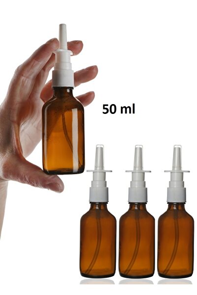 Milea 3 Adet Amber Cam Burun Sprey Şişesi 50ml
