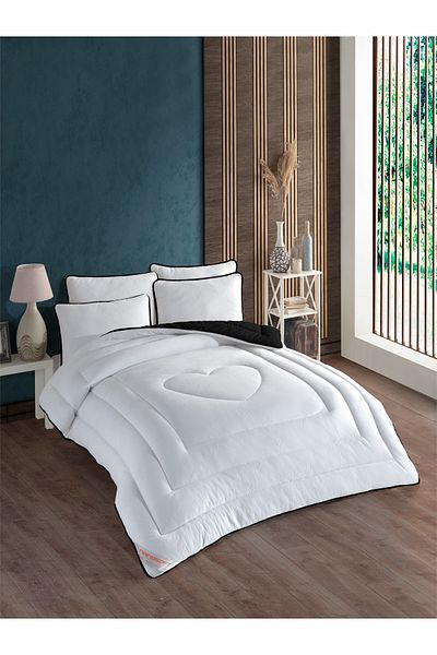 NANOSOFT King Size Amore Quilt 230 X 260 Cm - black