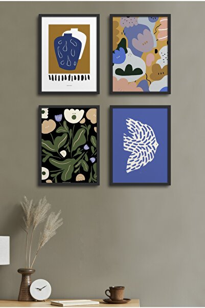 HOMEPACK Σετ ζωγραφικής 4 τεμαχίων με μαύρο πλαίσιο D-018