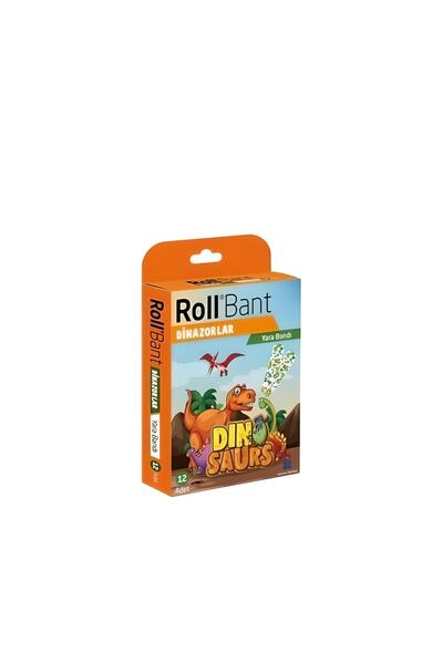 Roll Bant Çocuk Yara Bandı 12 Adet Dinazorlu