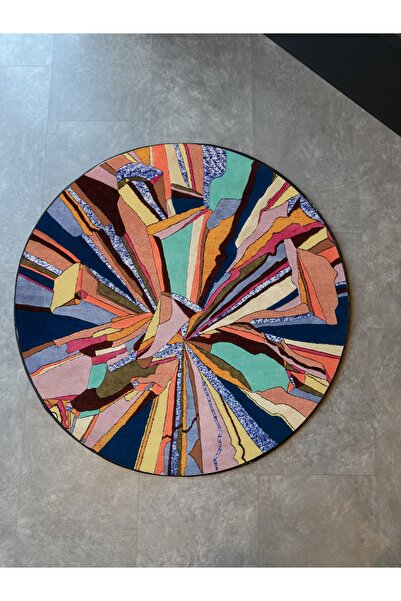 Rugs Modern Halı ميرا 1187 سجادة مستديرة تجريدية متعددة الألوان