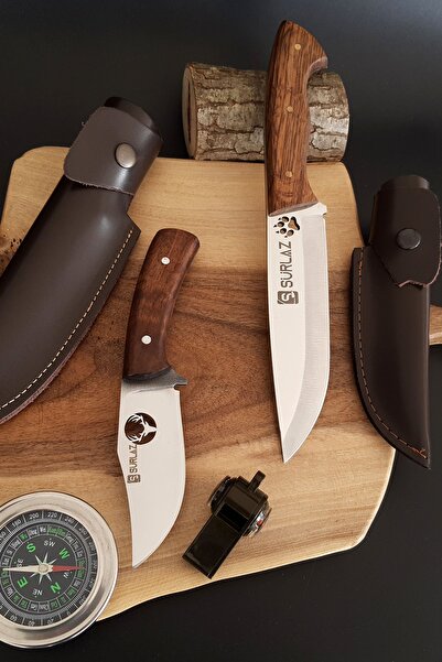SürLaz Şef Bıçak Seti 2 Parça Outdoor Serisi Kamp Mutfak Bıçağı El Yapımı