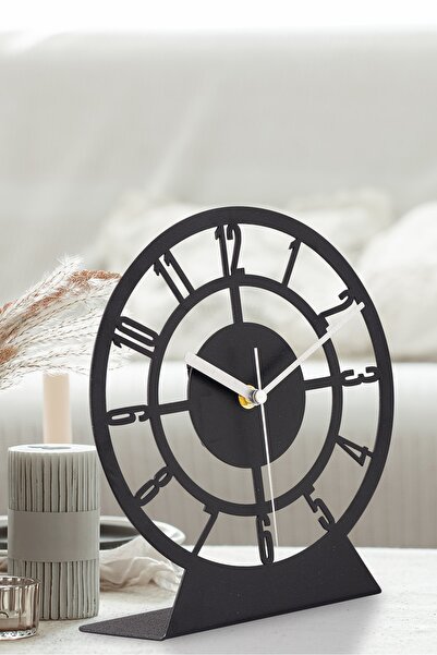 EMORES 25x23 Cm Metal Dekoratif Masa Üstü Saati