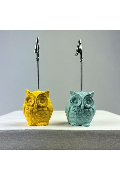oasis decoration Owl Note Holder Set of 2 (yellow - Mint)