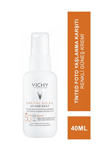 Vichy Capital Soleil Uv -age Daily-spf 50+ Tinted Foto Yaşlanma Karşıtı Renkli Güneş Kremi 40 Ml