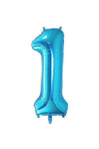 Big Party Foil Balloon 95 Cm Blue Number
