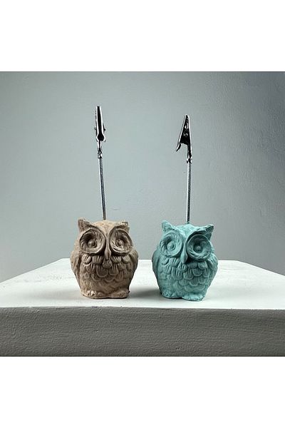 oasis decoration Owl Note Holder Set of 2 (mint - Paper Bag)