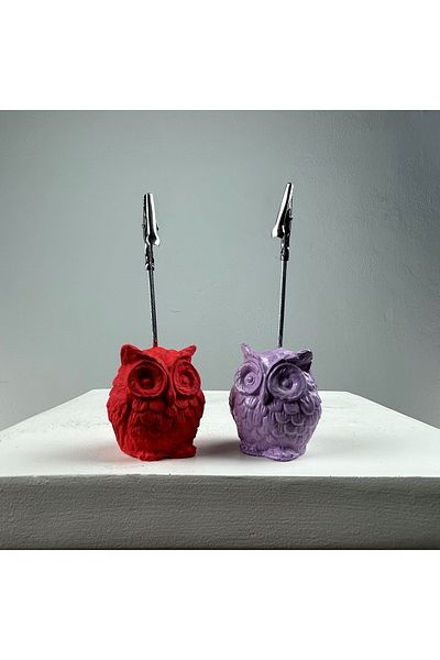 oasis decoration Owl Note Holder Set of 2 (lilac - Coral)