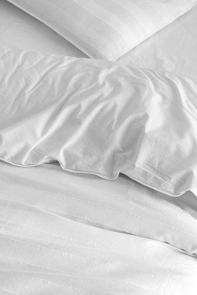 COTTONMANIA Ibas Chalk - 100% Extra Pure Cotton, Washed, Jacquard Double Bedding Set