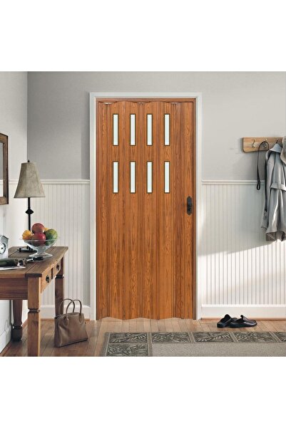 FARAN DEKORASYON 102 X 215 Ceviz Renk Camlı Pvc Akordiyon Kapı - Frnakmodel-0-50