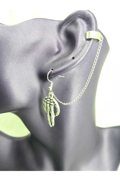 Fugusugu Skeleton Gothic Compression Helix Earrings