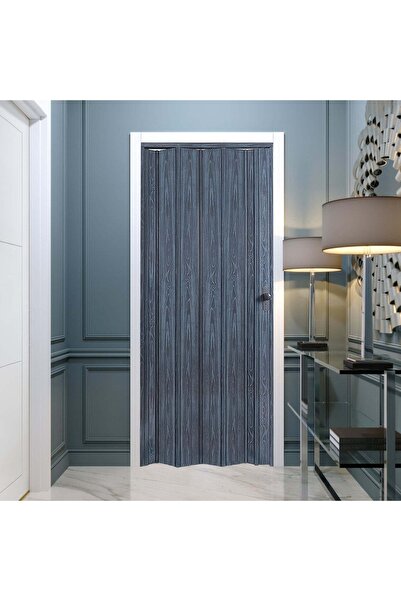 FARAN DEKORASYON 87 X 215 Antrasit Renk Camsız Pvc Akordiyon Kapı - Frnakmodel-0-07