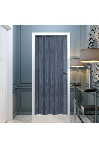 FARAN DEKORASYON 115 X 230 Antrasit Renk Camsız Pvc Akordiyon Kapı - Frnakmodel-0-122