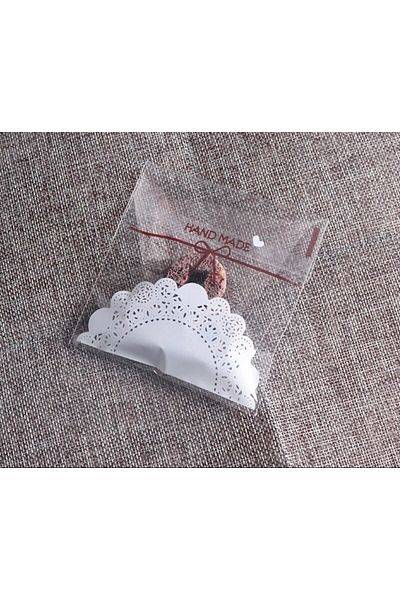 OzanTuhafiye 7x7 Cm Transparent Patterned Taped Bag - 95 Pieces