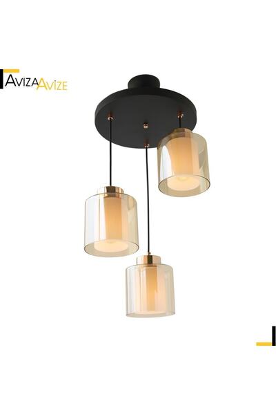 Aviza Avize Nova Bakır 3 Lü Bal Sarkıt Avize