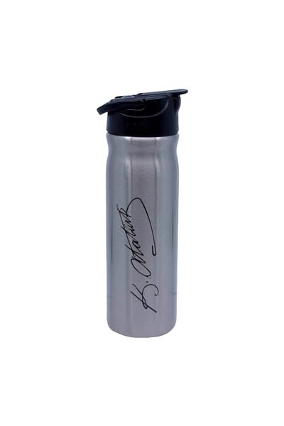 SEYFİKİRTASİYE 500 ml Ataturk Printed Water Bottle with Steel Straw