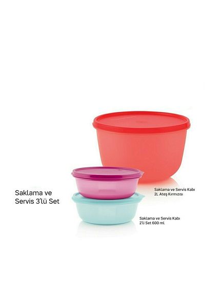 Tupperware Storage and Service Container Set of 3