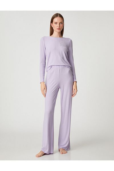 Koton Pajama Bottoms - Purple - Relaxed