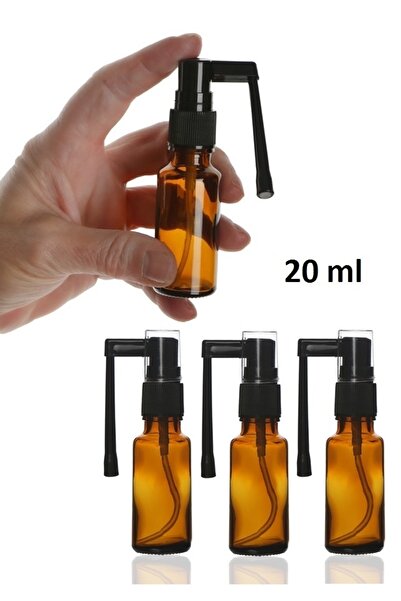 Milea 3 Adet Amber Cam Ağız Boğaz Spreyi Şişesi 20 Ml