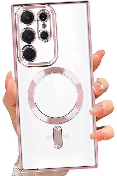 m.tk moveteck Samsung Galaxy S23 Ultra 2023 Kılıf Metalik Kamera Korumalı Mag...