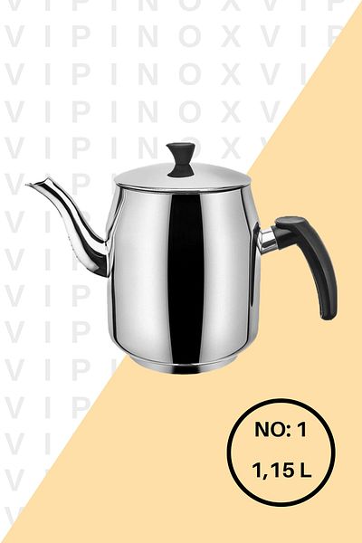 Vipinox Sudem Tea Boiler Teapot Stainless Steel Teapot For Cafe Restaurant Hotel No:1