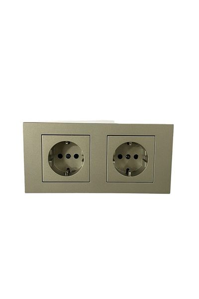 Gözde aydınlatma Ovivio Grano Anthracite 2 Piece Set Grounded Socket + Grounded Socket + 2 Piece Frame