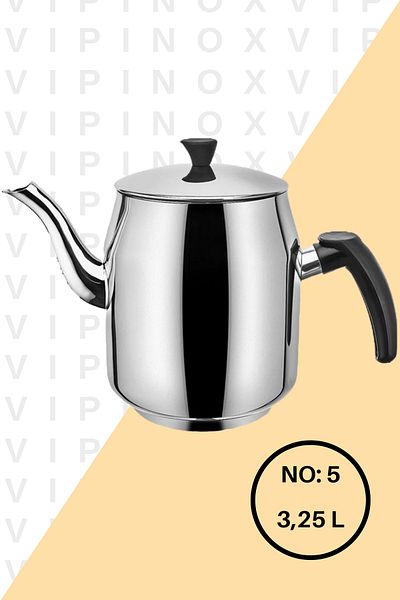 Vipinox Sudem Tea Boiler Teapot Stainless Steel Teapot For Cafe Restaurant Hotel No:5