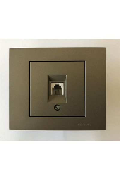 Gözde aydınlatma مقبس هاتف Ovivio Grano Anthracite Numeris مع إطار