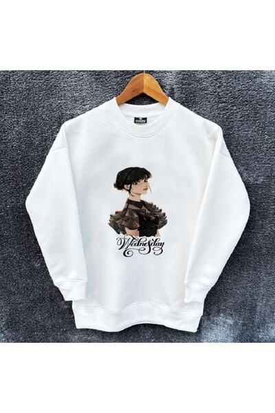 Wolters Outdoors Παιδικό μπλουζάκι με μακρυμάνικο λαιμόκοψη από βαμβάκι Wednesday2 oversized με τύπωμα