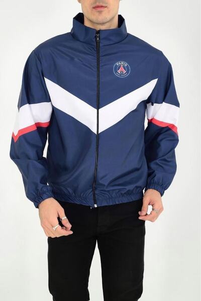 Be Original Унісекс Париж Принт Смугастий Дощовик Вітровка Тренувальний Біг