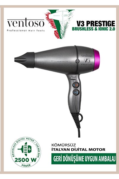 Ventoso V3 برستيج Brushless & Ionic 2.0 2500 واط مجفف شعر احترافي أناتوليان ف...
