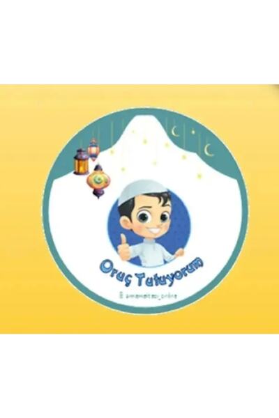 annemektebi dükkan Oruç Tutuyorum Erkek Çocuk Rozet 5 Adet