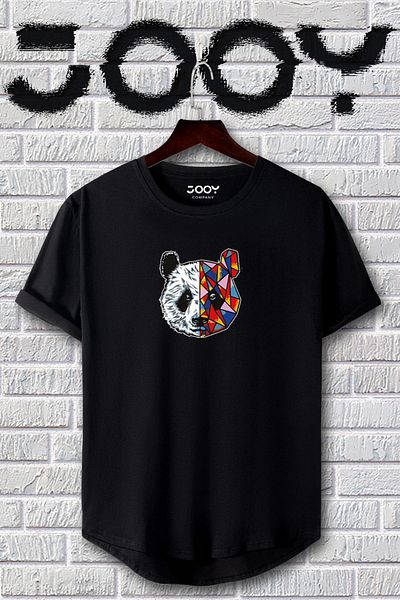 Jooy Company Μαύρο λευκό Tokyo Panda Slim Fit Tshirt Σετ 2 τεμαχίων