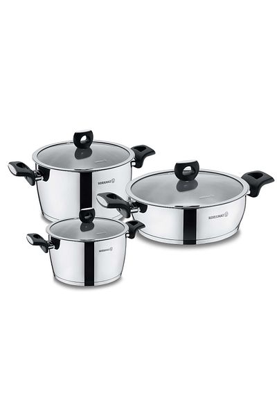 KORKMAZ A2989 Nora 6-Piece Steel Pot Set