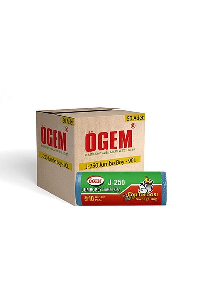 ÖGEM PLASTİK Wholesale Garbage Bag Jumbo Size 80x110 Cm - J250 (1 Box, 50 Pieces)