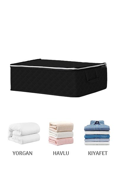 Meleni Home 3-Piece Sofa Bed Base Type Storage Bag - Base Base Large Size Storage Bag 64 X 45 X 22 Cm Black