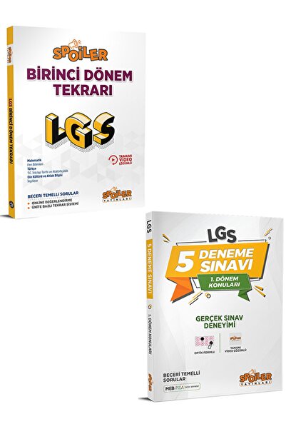 Spoiler Yayınları Lgs Birinci Dönem Tekrarı Soru Bankası Ve 1. Dönem 5 Deneme...