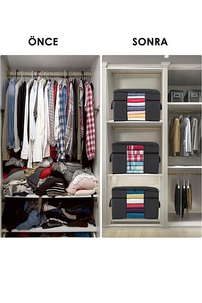 Meleni Home Large Size Under Base Storage - Windowed Pillow Clothing Storage Storage 64 X 45 X 22 Cm Anthracite