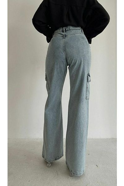 Livik Miyamisu Power Lycra Pantaloni palazzo Jans Denim cu talie super înaltă pentru femei
