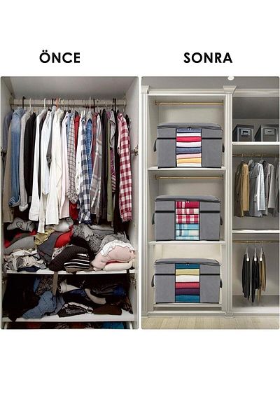 Meleni Home Mega Size Quilt Storage Bag - Windowed Pillow Quilt Storage Bag 70 X 40 X 40 Cm Gray