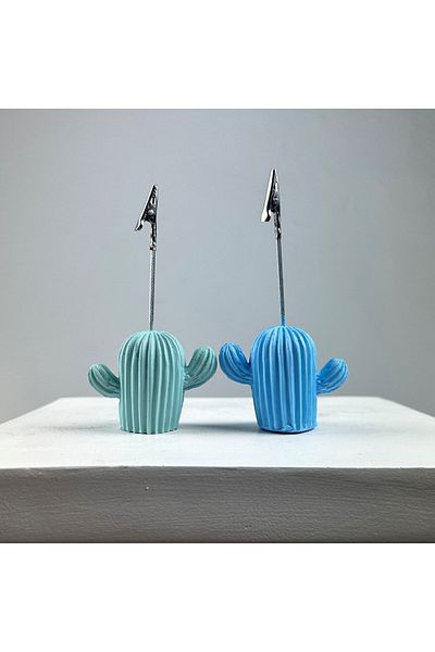 oasis decoration Cactus Note Holder Set of 2 (mint - Light Blue)