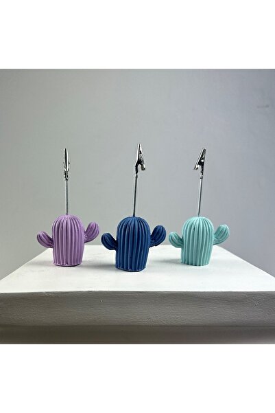 oasis decoration Cactus 3-Piece Note Holder Set (lilac - Gray Blue - Mint)